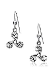 Sterling Silver Spiral Triskele Earrings