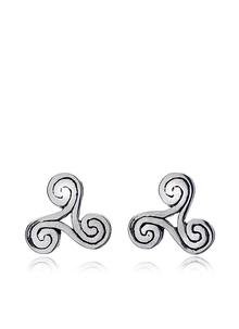 Sterling Silver Spiral Triskele Earrings