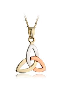 14 Carat Gold 3 Color Trinity Pendant 