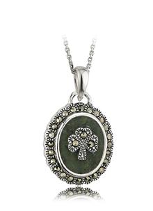 Sterling Silver Marcasite Shamrock Pendant