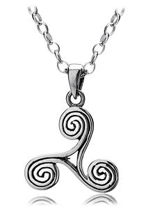Sterling Silver Spiral Triskele Pendant