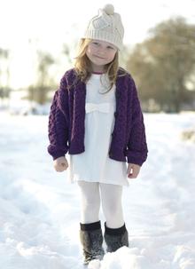 Girls Aran Lumber Cardigan