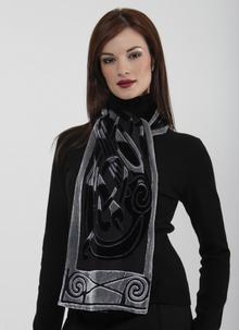 Celtic Velour Scarf Black/Silver