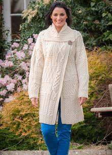Aran Cardigan One Button        