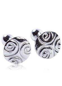 Celtic Spiral Cufflinks Round