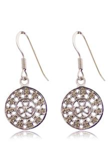 Sterling Silver Shamrock Drop Earrings