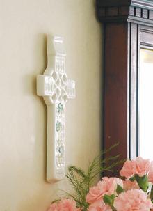 Belleek Celtic Shamrock Wall Cross