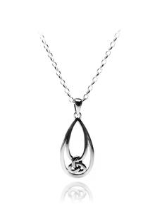  Sterling Silver Celtic Knot Teardrop Pendant      