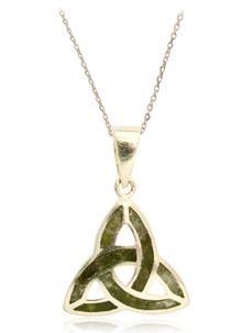 Sterling Silver Connemara Marble Celtic Knot Pendant 