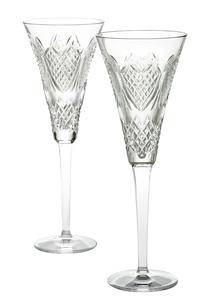 Waterford Crystal Wedding Heirloom Champagne Flute Pair