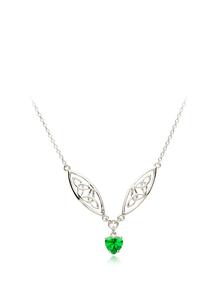 Sterling Silver Emerald Trinity Knot Pendant