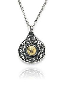 Sterling Silver Viking Teardrop Pendant