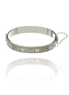Sterling Silver Anam Cara Claddagh Bangle