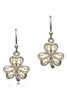 Sterling Silver Shamrock Earrings 