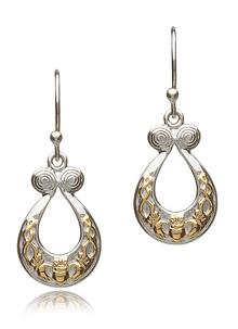 Sterling Silver Claddagh Triskelle Earrings