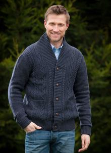 Shawl Collar Cable Cardigan