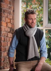 Cashmere Rib-Knit Scarf