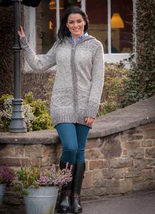 Fair Isle Zip Coat With Hood