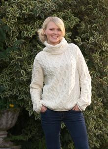 Aran Cowl-Neck Sweater