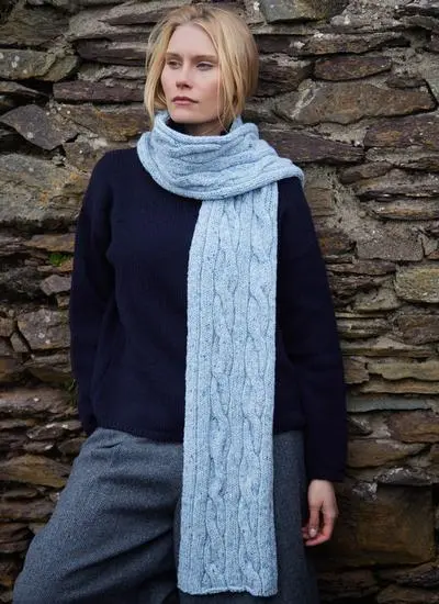 Fisherman Donegal Fleck Cable Scarf