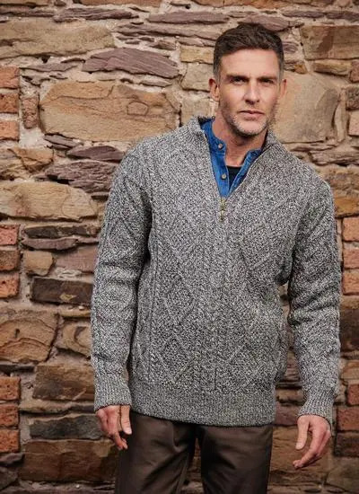 Inishmore Half Zip Aran Sweater