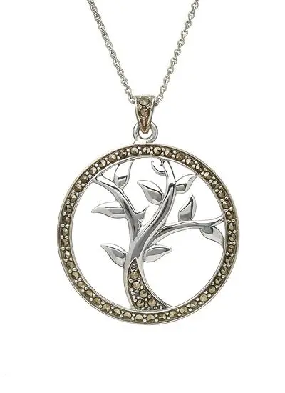 Marcasite & Sterling Silver Tree of Life Pendant