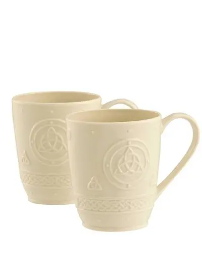 Belleek Celtic Mugs Set Of 2