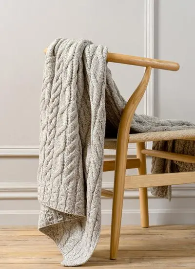 Toasted Oat Supersoft Aran Throw