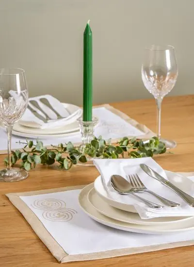 styled placemat on table with decorations