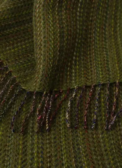 Meadow Green Tweed Wool Throw