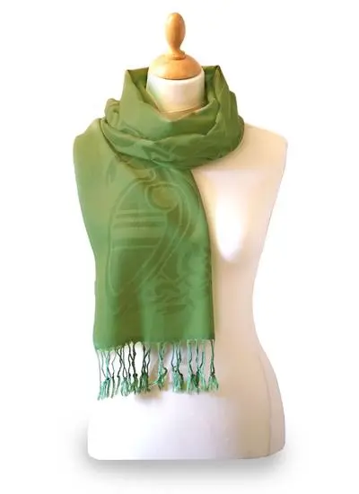 Forest Green Celtic Wool Scarf