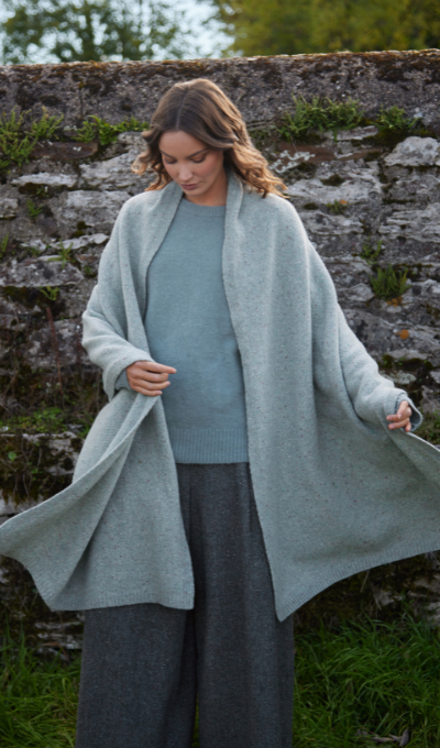 Personalized Cashmere/Wool Donegal Travel Wrap