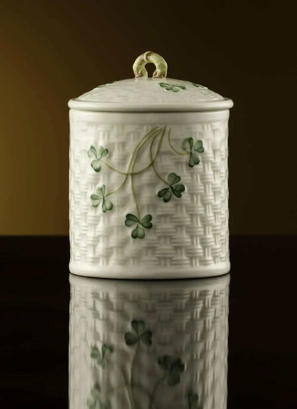 Belleek Classic Shamrock Jar