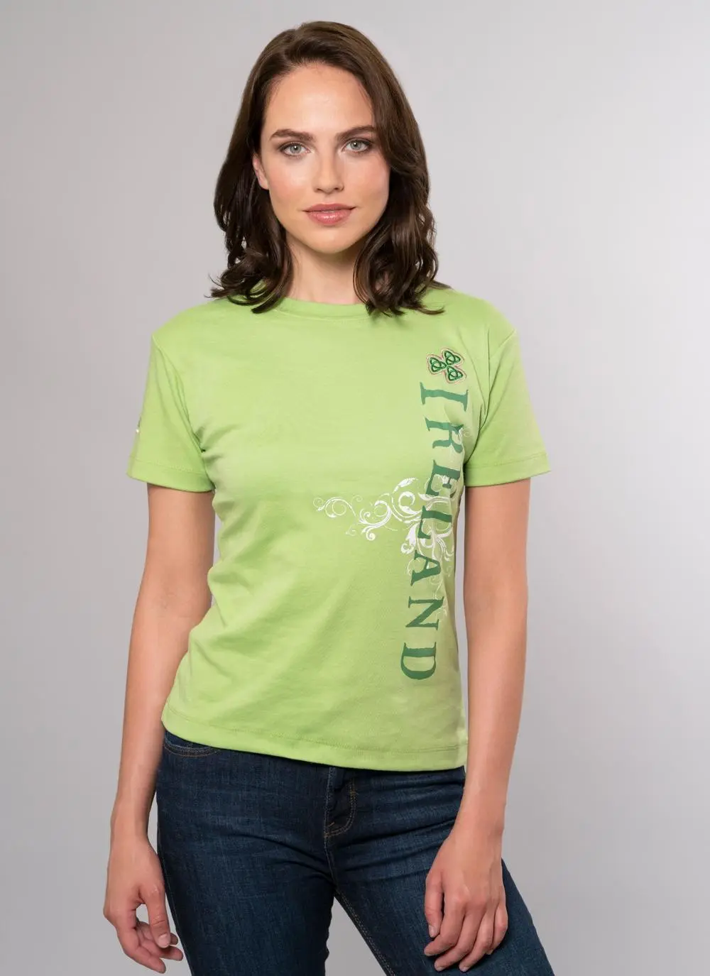 Ladies Ireland Side Print T-Shirt Green