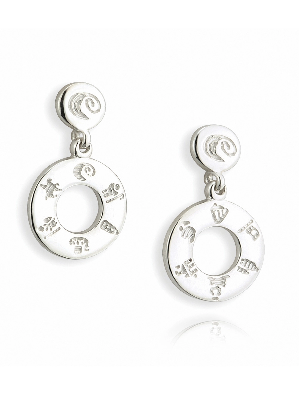 Sterling Silver History Of Ireland Doughnut Earrings 