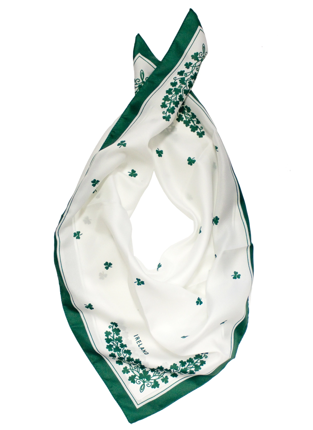 White Shamrock Square Scarf