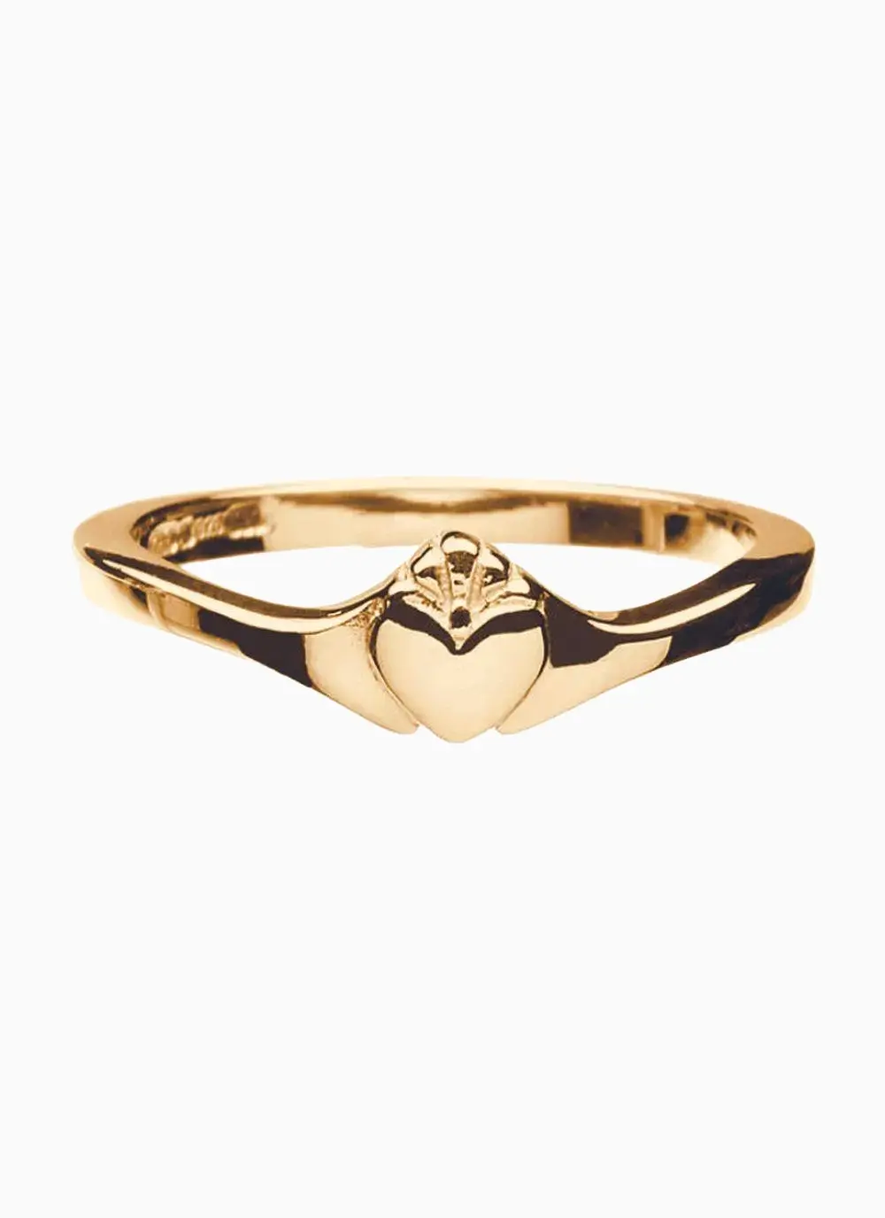 14ct Gold Vermeil Contemporary Claddagh Ring