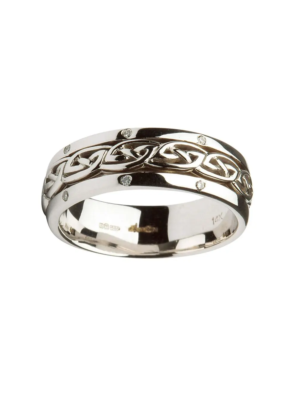 Ladies 14K White Gold Celtic Knot Wedding Ring