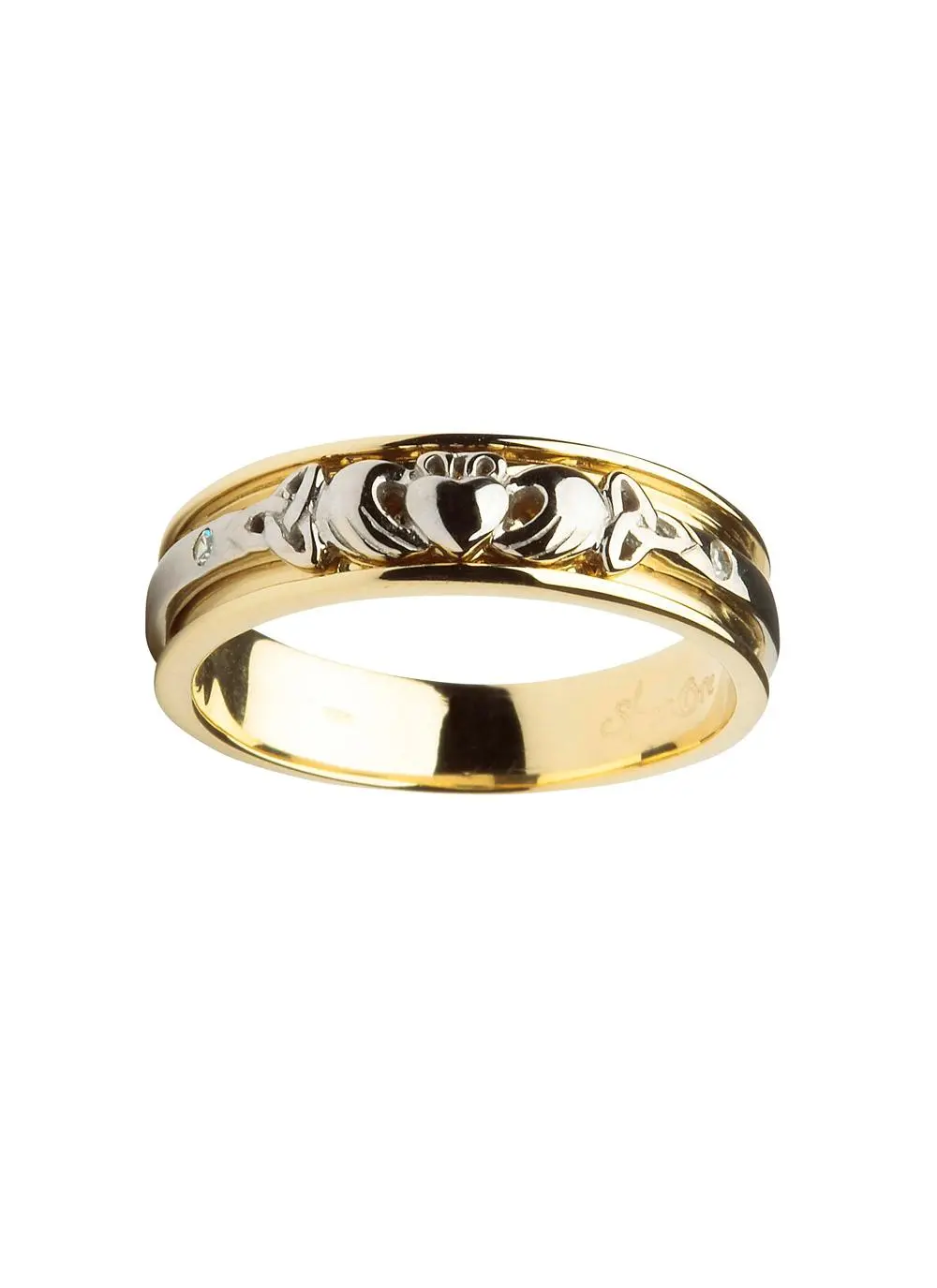 Ladies 14K Gold Claddagh Wedding Ring