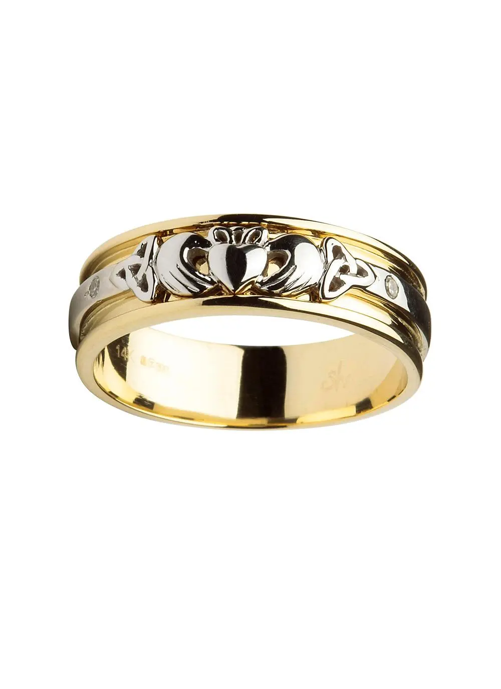 Gents 14K Gold Claddagh Wedding Ring