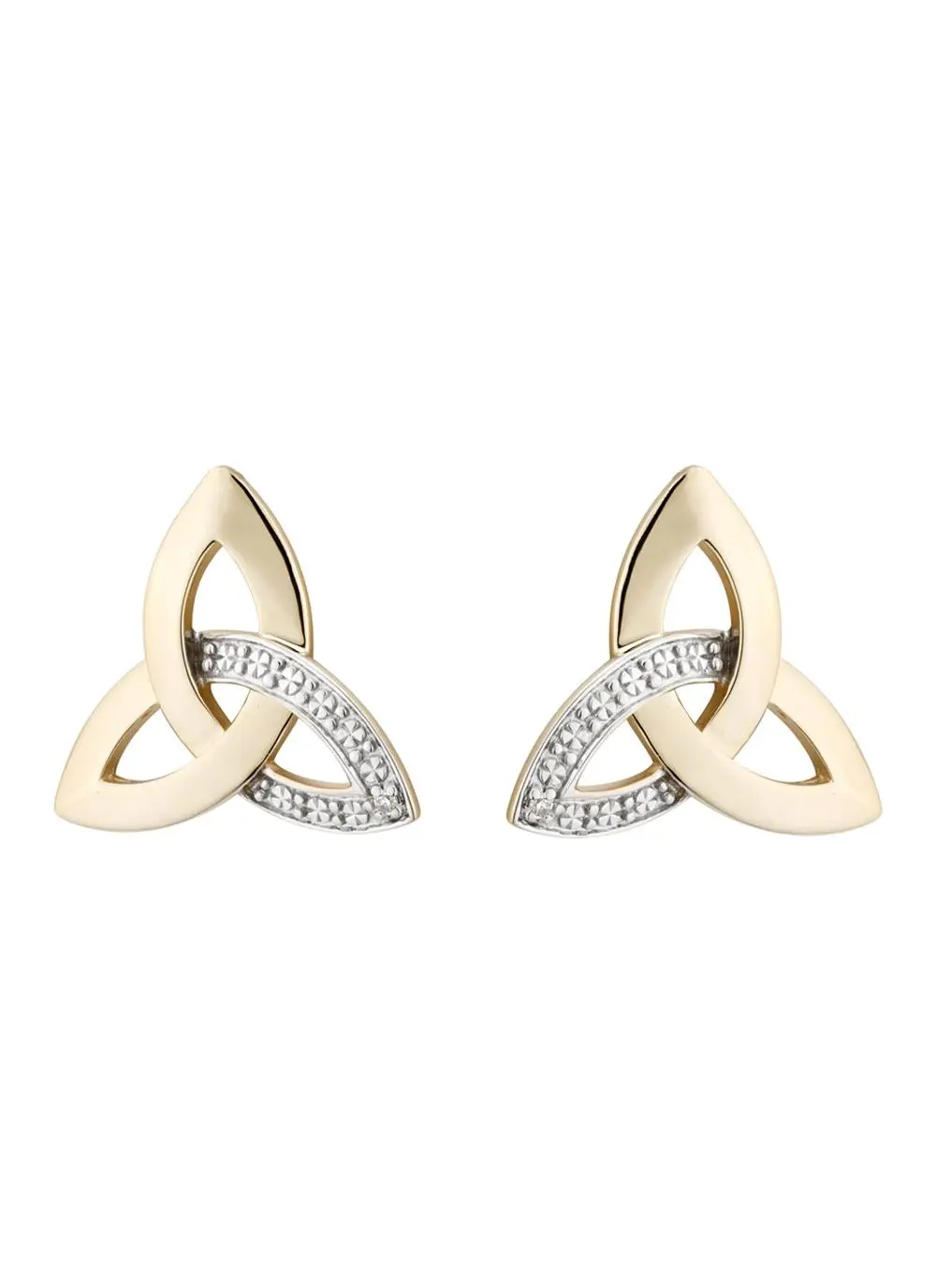 14ct Gold Diamond Trinity Knot Earrings