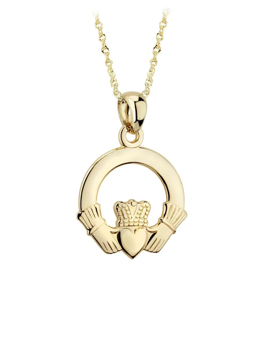 14K Gold Claddagh Pendant
