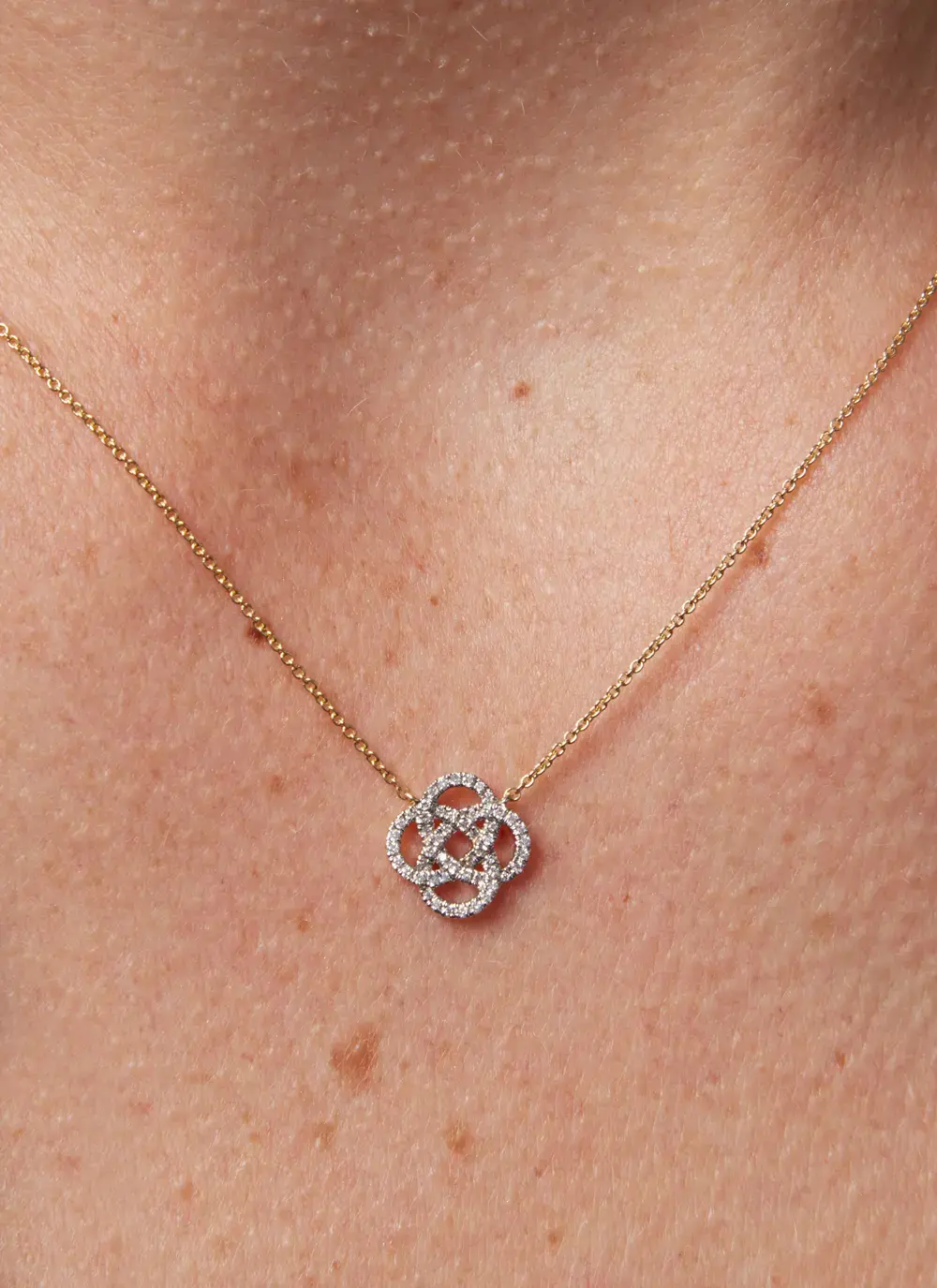14K Gold Celtic Knot Necklace 