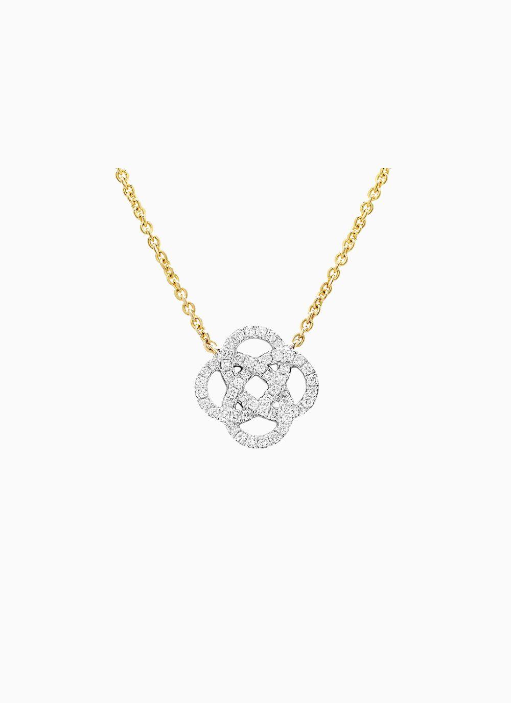 14K Gold Celtic Knot Necklace with Lab Diamonds