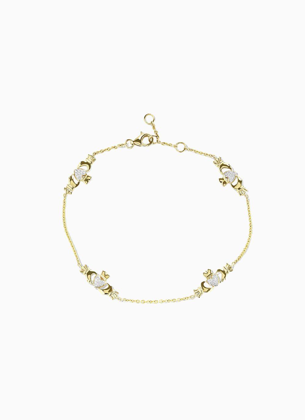 14K Gold Claddagh Bracelet 