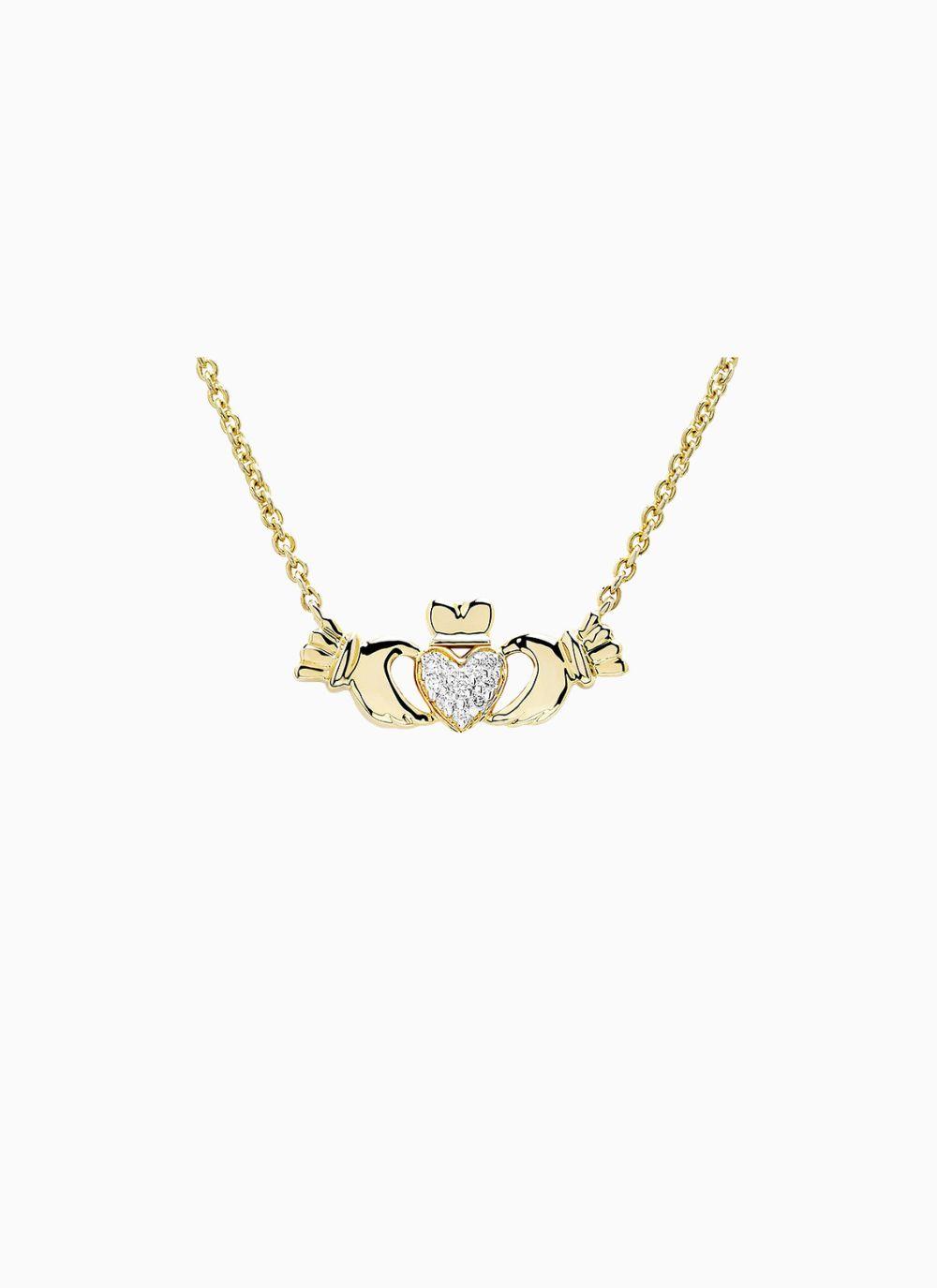 14K Gold Claddagh Necklace