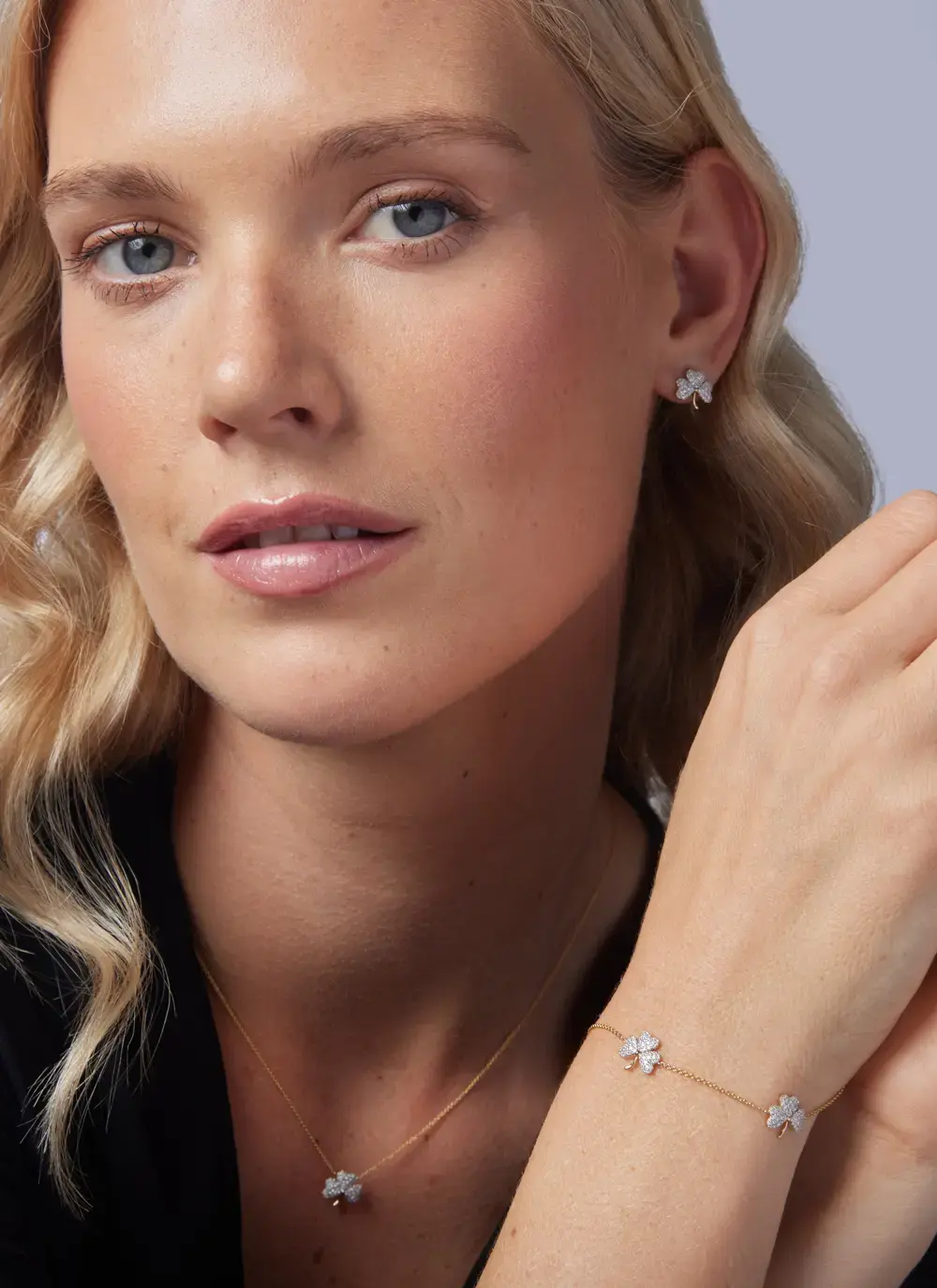 14K Gold Shamrock Bracelet Shanore Made in Ireland