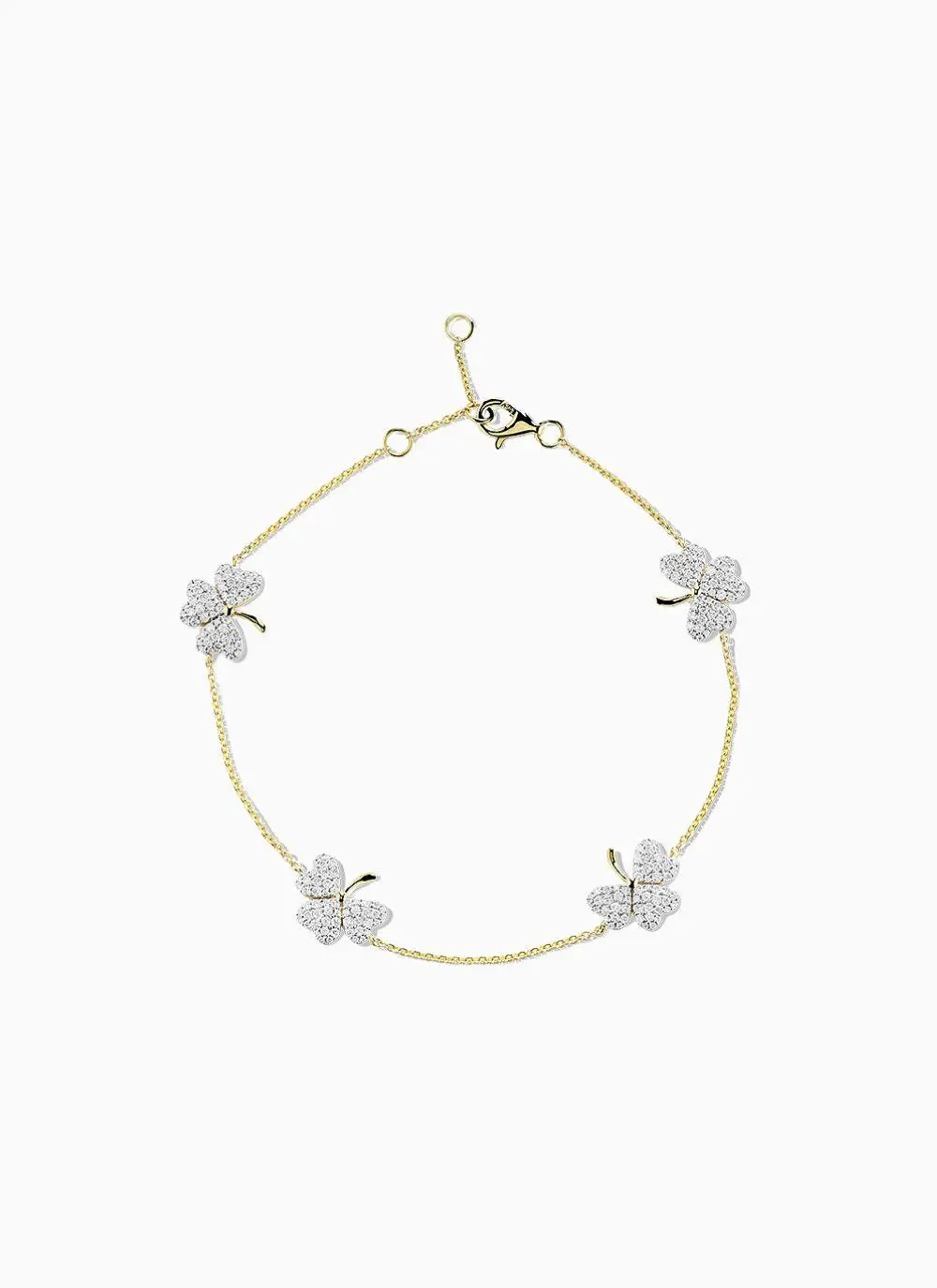 14K Gold Shamrock Bracelet Shanore Made in Ireland