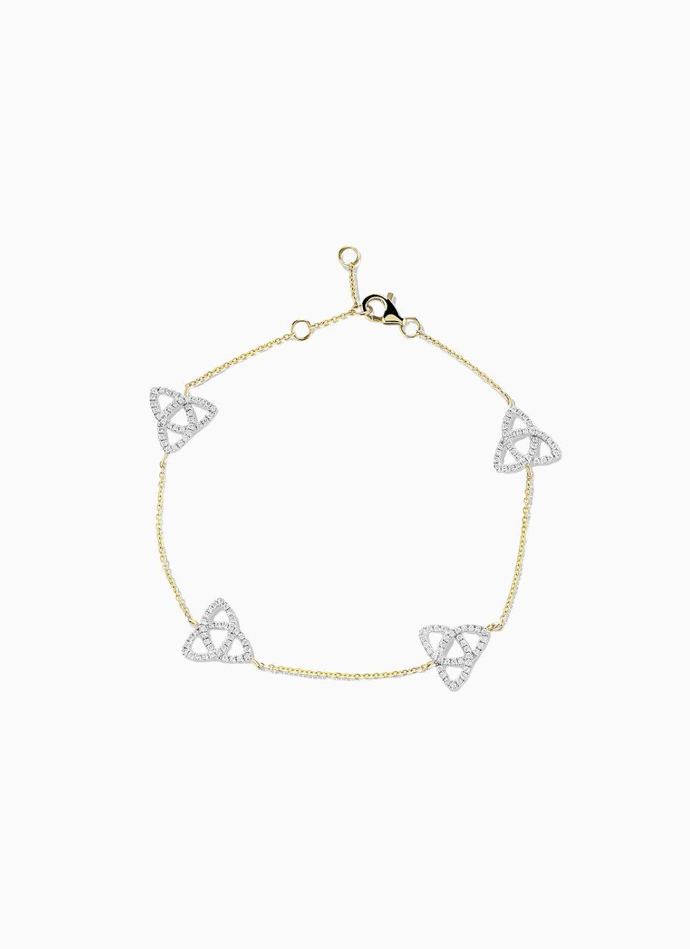 14K Gold Trinity Bracelet with ethically lab grown diamonds