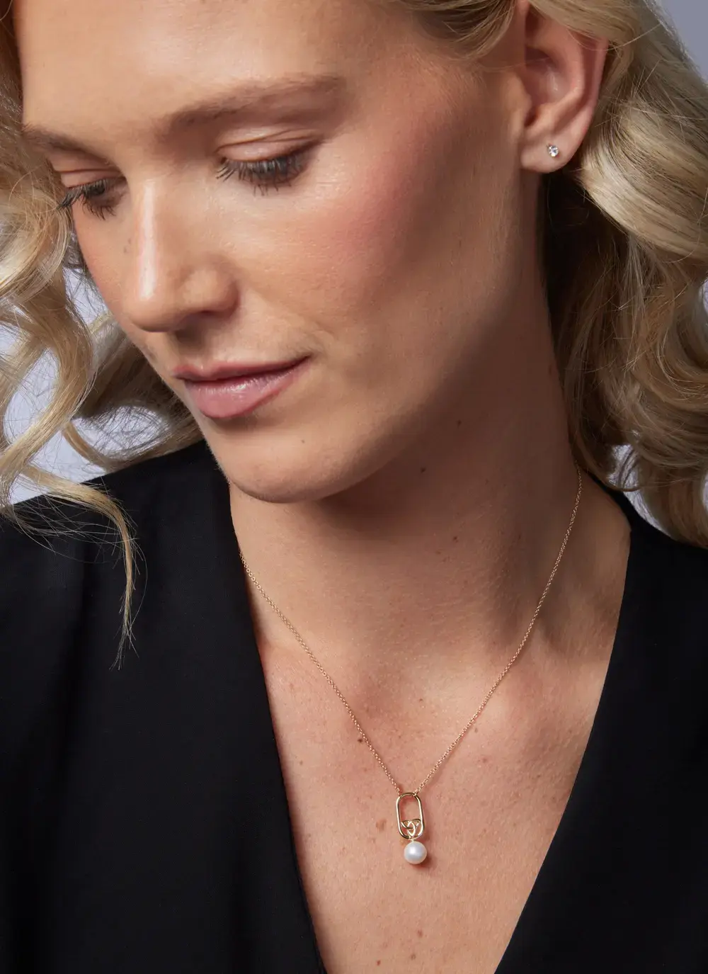 14K Gold Vermeil Celtic Pearl Necklace